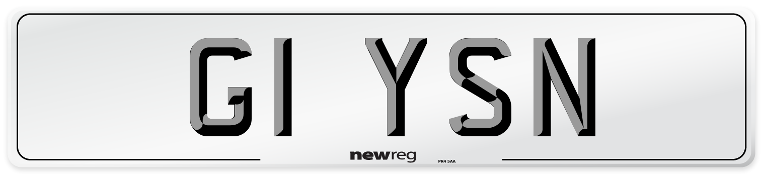G1 YSN Number Plate from New Reg